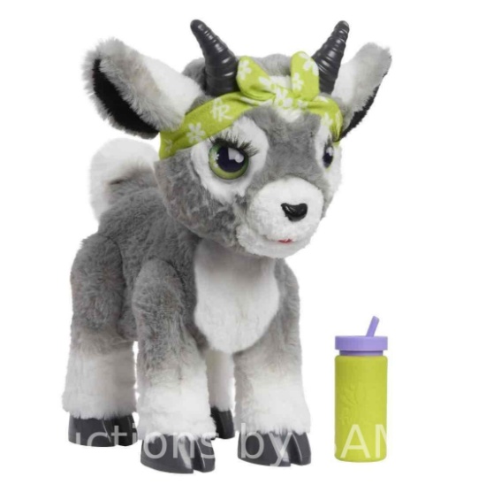 furReal Daisy the Yoga Goat Interactive Toy, 11-inch Realistic Plush Kids Toys for Ages