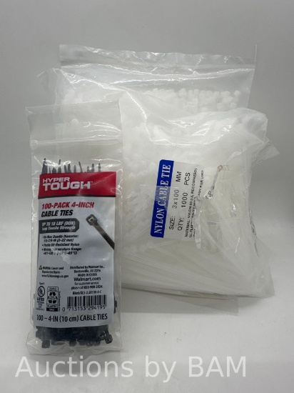 Bundle of Cable Ties 4 and 3 inches