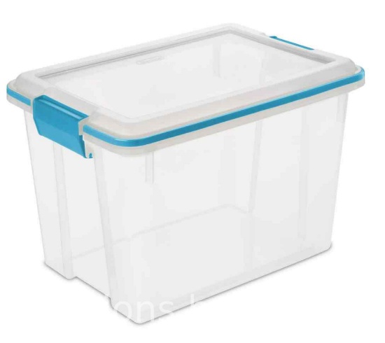 Sterilite 20 Qt. Clear Gasket Storage Box, Blue Latches with Clear Lid