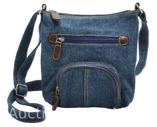 TOYMYTOY Denim Crossbody Bag Shoulder Bag Casual Front Pocket Handbag for Women (Cowboy Blue)