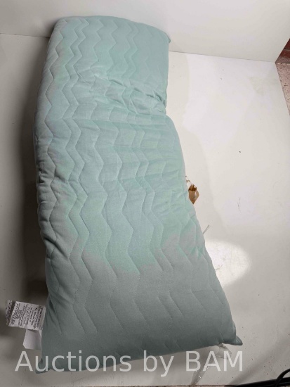 Chevron Jersey Body Pillow Home Decor Soft Aqua Variegated Chevron Knit Fabric, 52 x 20