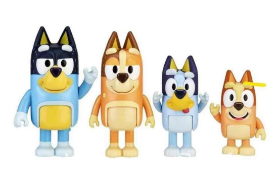 Bluey Family New Expression Figure 4-Pack, with Mum Dad Bingo Bluey, Ages 3+, Toddler Toys