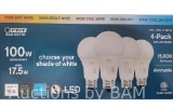 Feit Electric White 100 Watts LED Dimmable Bulb 4-Pack
