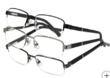 Design Optics by Foster Grant Lyden Semi-Rimless Rectangular Reading Glasses +2.00, 3-pack