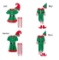 Four Pieces Christmas Family Cosplay Dress Elf Costume for Parents and Child with Hat Belt Socks