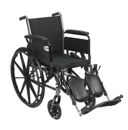 Drive Medical Cruiser III Light Weight Wheelchair with Flip Back Removable Arms, Full Arms,
