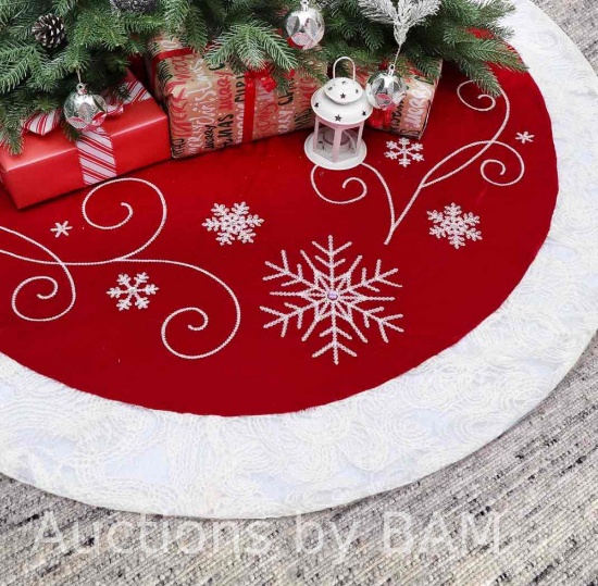32 inches Red Velvet Tree Skirt