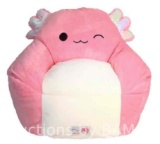 Squishmallows Official Archie Bean Bag Chair - 30 in Wide Kids Squishy Soft Chair, Pink/White