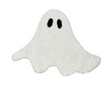 Halloween Ghost Bathroom Rugs, Ultra Soft Ghost Shaped Bath Mat, Machine Washable White Bath Tub