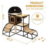 Cat House-Cat Tree for Large Cat Indoor,Suitable for Multiple Cats, Multi-Level Cat Furniture, Cute