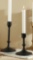BHG Black Cast Iron Tabletop Taper Candle Holder, 2PC Set