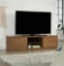 Mainstays Westley Sliding Door TV Stand for TVs up to 75?, Warm Walnut Finish