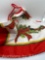 Holly Ribbon Pines Christmas Tree dress skirt, Christmas Winter Holiday party tree mat indoor