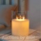Decorative 3-Wick Glass Flameless Candles 8High Battery Operated Dancing Flame Flickering LED Pil...