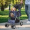 Dextrus 4 Wheel Foldable Dog Stroller with Storage Basket, Pet Stroller with 360? Rotation Wheel,...