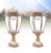 2pcs Pair Outdoor Yard Light LED Solar Power Lantern Landscape Pillar Post Lamp