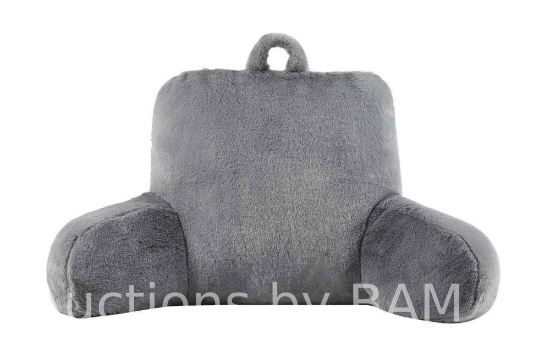Mainstays Faux Fur Plush Bedrest Pillow, Specialty Size, Gray