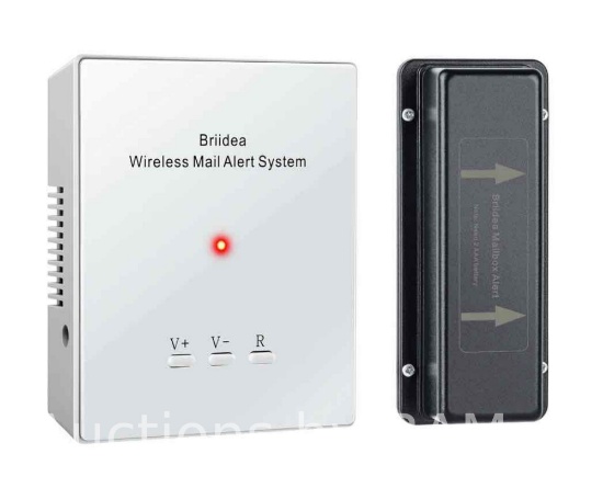Mailbox Alarm, Briidea 500ft Wireless Mailbox Alert with LED Light Flashing and Sound Reminders