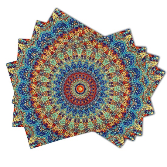 Boho Mandala Placemats Set of 4 12x18 inches