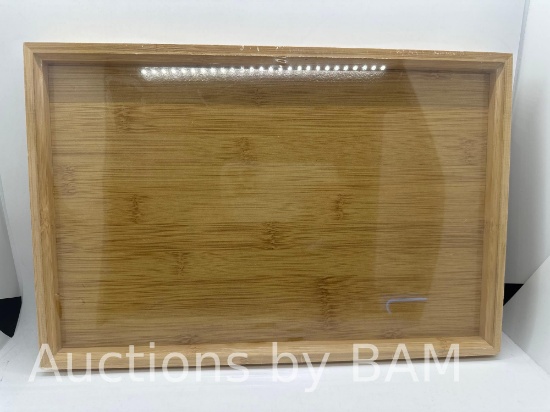 Bamboo Serving Tray, Portable Bed Tray for Breakfast Dinner, Eating Trays for Living Room 13x8.5