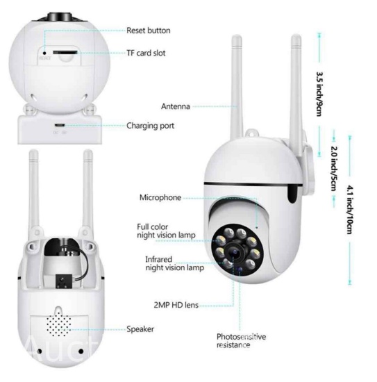 Smart Home Security Camera System 2.0MP 5G WiFi Camera with Night Vision Motion Detection Auto