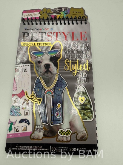 Fashion Angels Pet Fashion Sticker Stylist Art Sketch Portfolio Book with 500 + Stickers Multi Co...