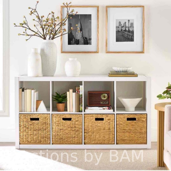 Better Homes & Gardens 8-Cube Storage Organizer, White Texture