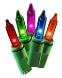 Pack of 3 100-Count Multi-Color Incandescent Mini Christmas String Lights, 21, Holiday Time