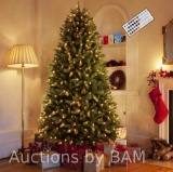 6.5ft Pre-Lit Premium Artificial Hinged Christmas Tree w/ Remote Control 400 Warm White & Colored