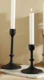 BHG Black Cast Iron Tabletop Taper Candle Holder, 2PC Set