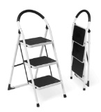 MaxKare Step Ladder 3 Step, Folding & Lightweight Step Stool for Home, with Large Antil -slip Pedal