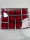 Christmas Tree Ornaments Velvet Balls - Pack of 12pcs Shatterproof Xmas Bulbs Decorations Set
