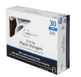 Mainstays Non-Slip Clothing Hangers, 30 Pack, White, Durable Plastic, TPE Strips