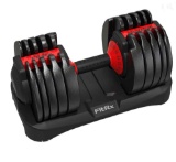 FitRx SmartBell, Quick-Select Adjustable Dumbbell for Home Gym, 5-52.5 lbs. Weight, Black, Single