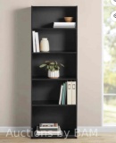 Mainstays 5-Shelf Bookcase with Adjustable Shelves, True Black Oak