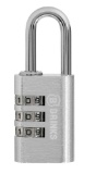 Brinks Resettable 3-Dial Combination Padlock, 28mm Aluminum Body with 1 inch Shackle