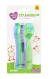 Parents Choice Baby Feeding Fork & Spoon Set, Multicolor, 9+ Months, 10 Count