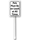 Yjiankangz Yard Signs, Pet Must Be On Leash At All Times Yard Door Metal Aluminum Sign With Stake