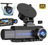 3 Channel Dash Cam, 4K/2.5K+1440P Dash Cam Front and Rear Inside, Dash Camera for Cars, Triple Car