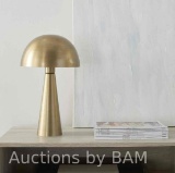 Nourison 16 Gold Mushroom Accent Table Lamp, Modern, Mid-Century, Retro, Transitional for Bedroom