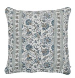 Better Homes & Gardens 20 x 20 Blue Block Print Floral Reversible Cotton Decorative Pillow