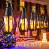 DAYBETTER Solar Outdoor String Lights, 23ft Waterproof Christmas Flame Lights, for Pitao (Yellow)