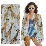 XINLUO Cute Cartoon Funny Giraffes Print Beach Towel Soft, Thin, Lightweight Oversized Microfiber