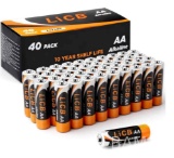 LiCB 1.5 Volts Alkaline AA Batteries 40 Pack, Long-Lasting AA Battery