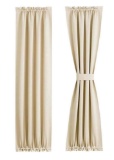 French Door Curtains Rod Pocket Thermal Blackout Curtain for Doors with Glass Window, Kitchen and