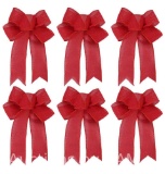 6 Pack Christmas Bows Outdoor Decorations,10.7x8.5 Large Christmas Tree Bow, Wreath Bow for Xmas