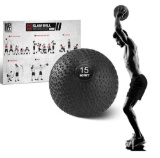 XPRT Fitness Slam Ball For Fitness Exercise Strength Conditioning CrossFit Cardio, Easy-Grip Text...