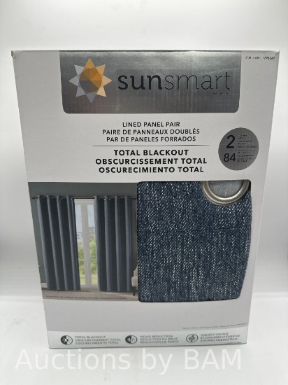 SunSmart Total Blackout Lined Panel Pair with Grommets 2 Panels
