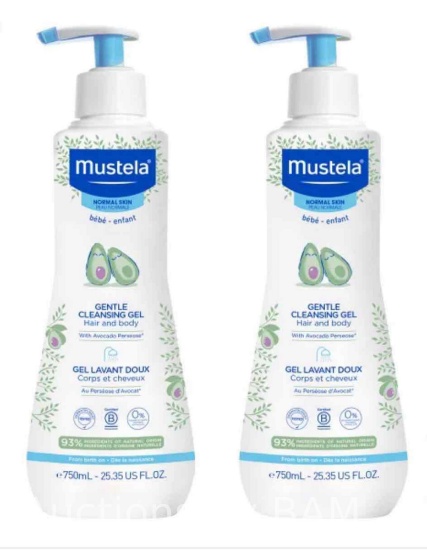 Mustela Baby Gentle Cleansing Gel - Baby Hair & Body Wash Tear Free Gentle Formula 2-Pack