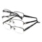 Design Optics by Foster Grant Lyden Semi-Rimless Rectangular Reading Glasses +1.75, 3-pack
